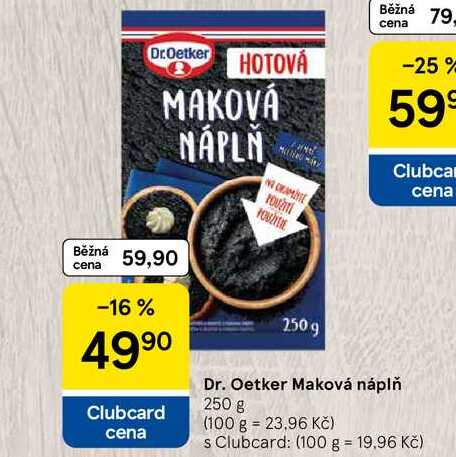 Dr. Oetker Maková náplň, 250 g