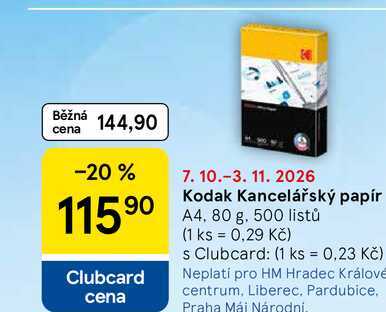 Kodak Kancelářský papír A4, 80 g. 500 listů