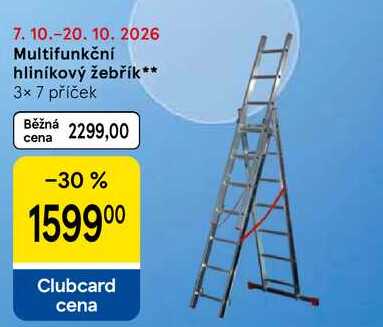 Multifunkční hliníkový žebřík, 3× 7 příček