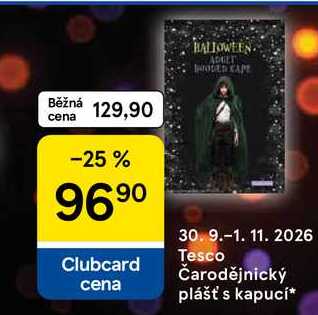 Tesco Čarodějnický plášť s kapucí