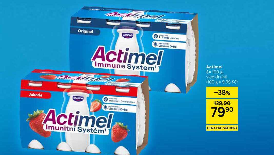 Actimel, 8× 100 g, vice druhů
