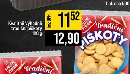 Kvalitně Výhodně tradiční piškoty 120 g 