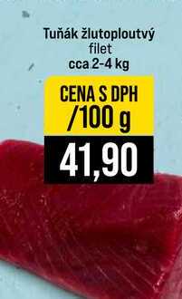 Tuňák žlutoploutvý filet cca 2-4 kg 100g
