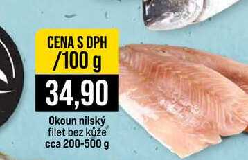 Okoun nilský filet bez kůže cca 200-500 g 100g