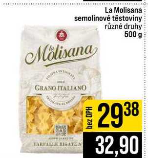 La Molisana semolinové těstoviny různé druhy 500 g 
