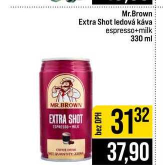 Mr.Brown Extra Shot ledová káva espresso+milk 330 ml 