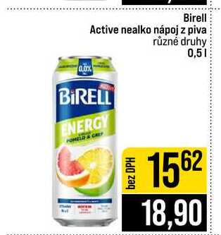 Birell Active nealko nápoj z piva různé druhy 0,5l