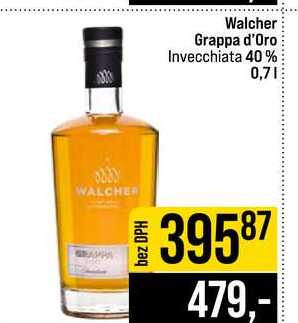Walcher Grappa d'Oro Invecchiata 40 % 0,7l