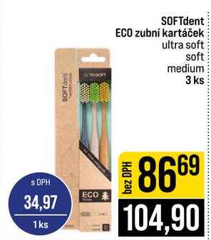 SOFTdent ECO zubní kartáček ultra soft soft medium 3 ks 