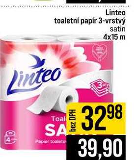 Linteo toaletní papír 3-vrstvý satin 4x15 m 