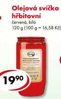 Olejová svíčka hřbitovní, 120 g 