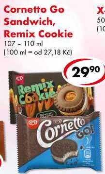Cornetto Go, Sandwich, Remix Cookie, 107-110 ml 