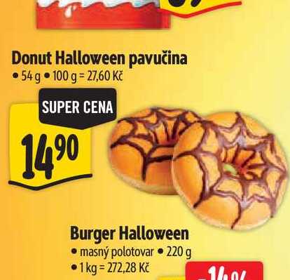 Donut Halloween pavučina 54 g