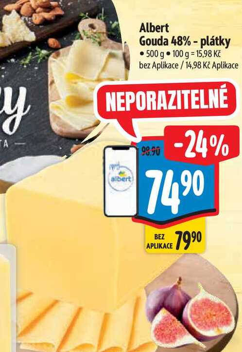  Albert Gouda 48% - plátky  500 g