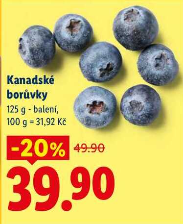 Kanadské borůvky, 125 g - balení