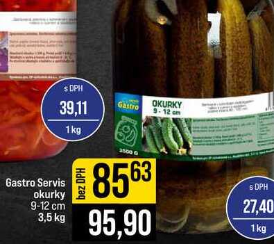Gastro Servis okurky 9-12 cm 3,5 kg 