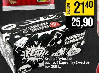 Kvalitně Výhodně papírové kapesníky 2-vrstvé box 200 ks