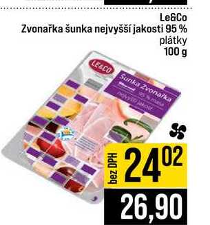 Le&Co Zvonařka šunka nejvyšší jakosti 95% plátky 100 g