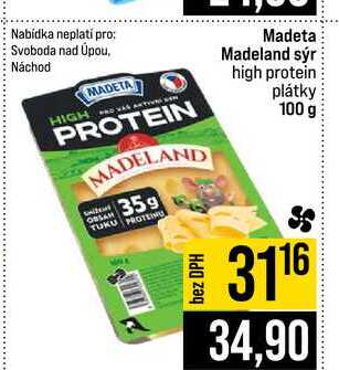 Madeta Madeland sýr high protein plátky 100 g