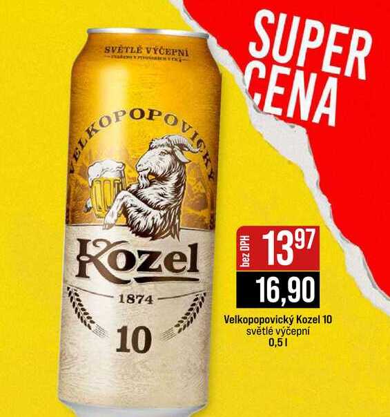 Velkopopovický Kozel 10 světlé výčepní 0,5l