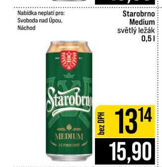 Starobrno Medium světlý ležák 0,5l