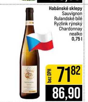 Habánské sklepy Sauvignon Rulandské bílé Ryzlink rýnský Chardonnay nealko 0,75l