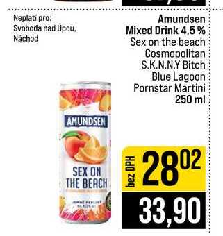 Amundsen Mixed Drink 4,5% Sex on the beach Cosmopolitan S.K.N.N.Y Bitch Blue Lagoon Pornstar Martini 250 ml 
