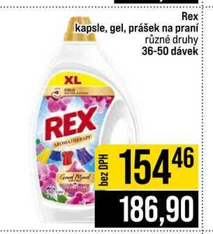 Rex kapsle, gel, prášek na praní různé druhy 36-50 dávek