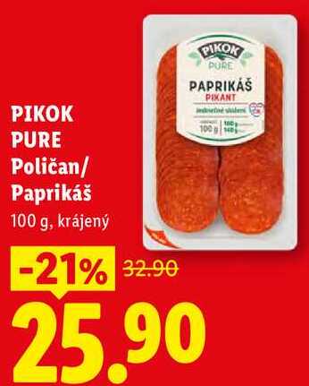 PIKOK PURE Poličan/Paprikáš, 100 g