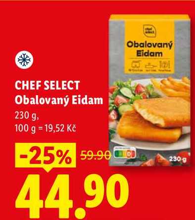 CHEF SELECT Obalovaný Eidam, 230 g