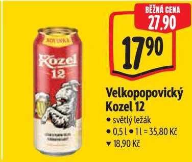 Velkopopovický Kozel 12, 0,5 l