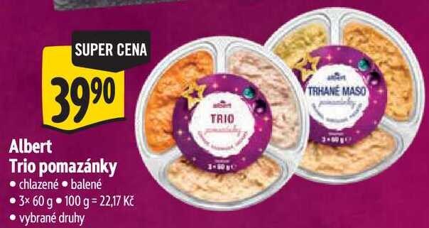 Albert Trio pomazánky, 3x 60 g