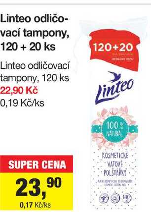 Linteo odličovací tampony, 120 + 20 ks