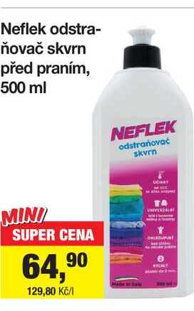 Neflek odstraňovač skvrn před praním, 500 ml