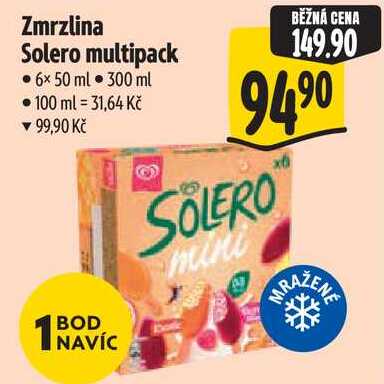 Zmrzlina Solero multipack, 6x 50 ml