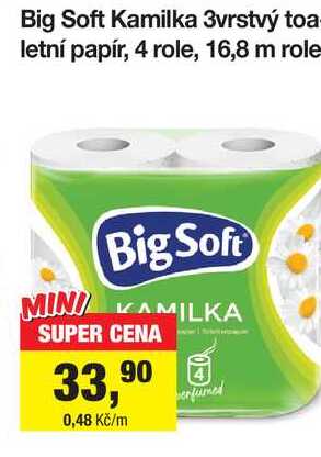 Big Soft Kamilka 3vrstvý toa letní papír, 4 role, 16,8 m role
