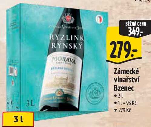 Zámecké vinařství Bzenec, 3 l