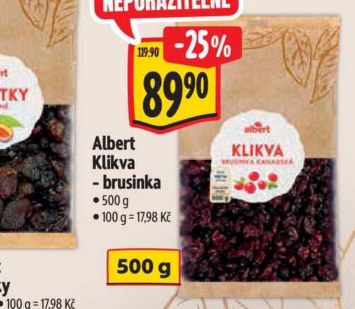 Albert Klikva - brusinka 500 g