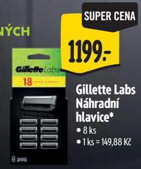 Gillette Labs Náhradní hlavice, 8 ks