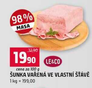 ŠUNKA VAŘENÁ VE VLASTNÍ ŠŤÁVĚ 100g