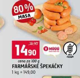 FARMÁŘSKÉ ŠPEKÁČKY 100g