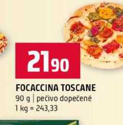 FOCACCINA TOSCANE 90 g pečivo dopečené