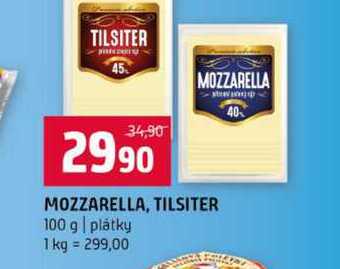 MOZZARELLA, TILSITER 100 g plátky