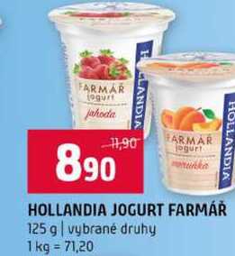 HOLLANDIA JOGURT FARMÁŘ 125 g vybrané druhy 