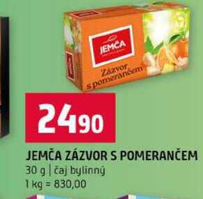 JEMČA ZÁZVOR S POMERANČEM 30 g čaj bylinný