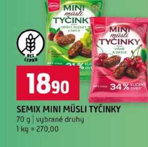 SEMIX MINI MÜSLI TYČINKY 70 g vybrané druhy