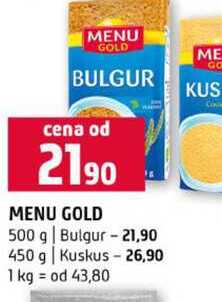MENU GOLD 500 g Bulgur 450 g Kuskus 
