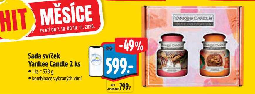 Sada svíček Yankee Candle 2 ks
