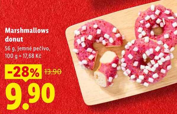 Marshmallows donut, 56 g, jemné pečivo