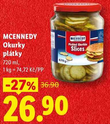 MCENNEDY Okurky plátky, 720 ml